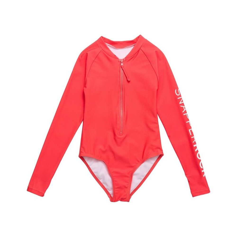 Snapper Rock Girls  Watermelon Sustainable Surf Suit, Red
